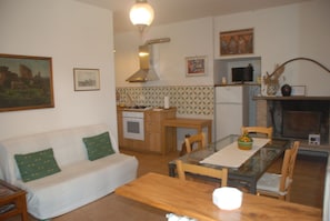 Chimenea y tenis de mesa
