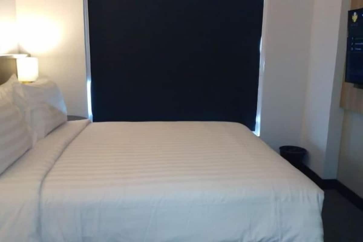 Pengeskab på værelset, skrivebord, mørklægningsgardiner, gratis Wi-Fi