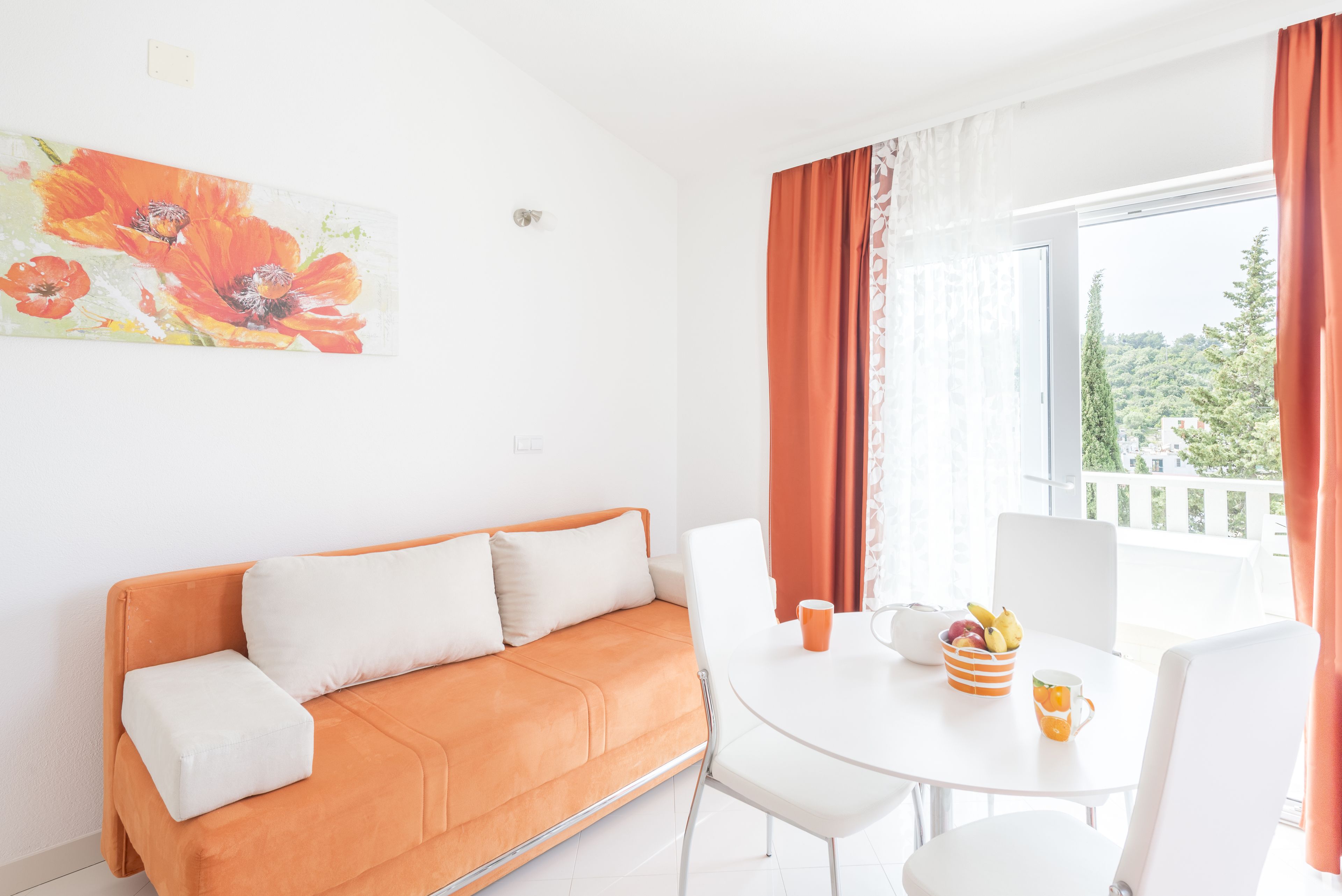 Apartment, 1 Bedroom, Sea View | Living area | Flat-screen TV