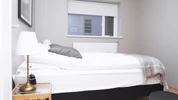 Blackout curtains, iron/ironing board, free cots/infant beds, free WiFi
