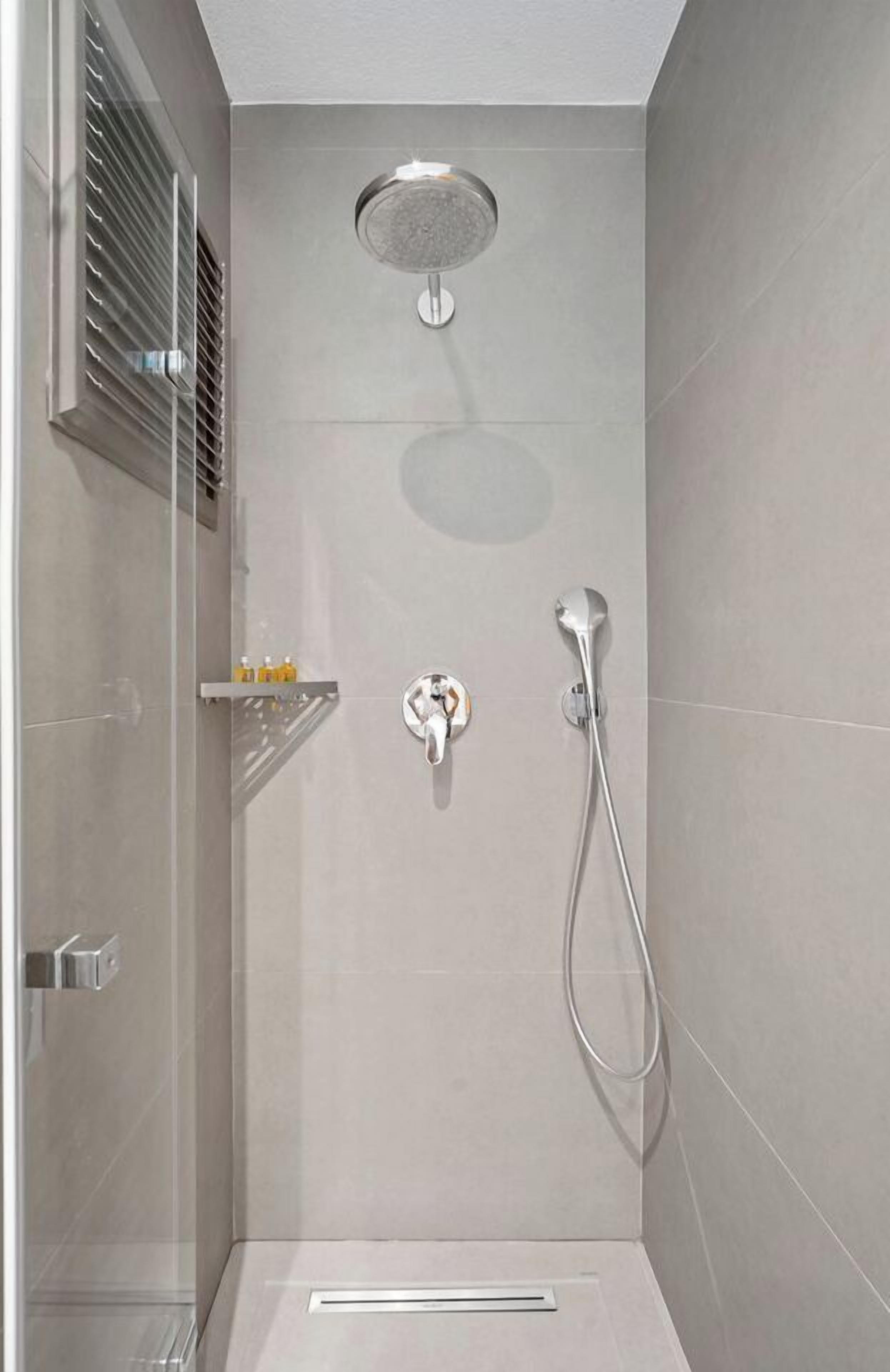 shower, free toiletries, hair dryer, slippers