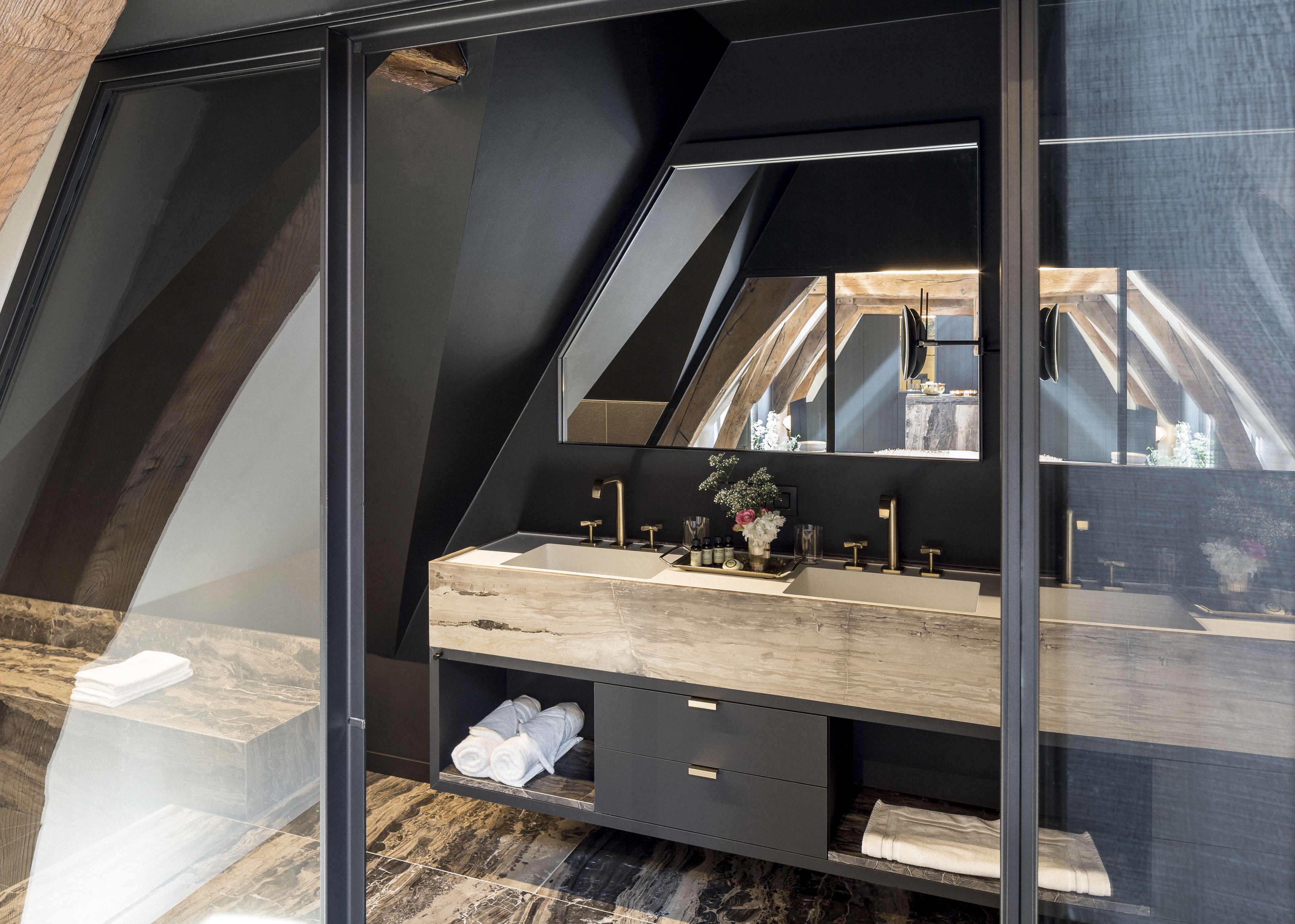 junior suite, 1 king bed | bathroom | hair dryer, towels