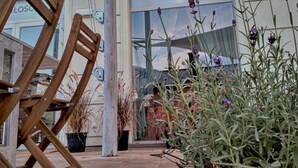A building with a sign reading "WSPOLNIE" and a wooden chair leaning against a pole. - Ratusz B&B (Gdansk)