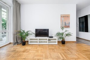 华丽公寓, 1 张大床和 1 张沙发床, 无烟房, 城市景观 | 1 多间卧室、高档床上用品、熨斗/熨衣板、婴儿床