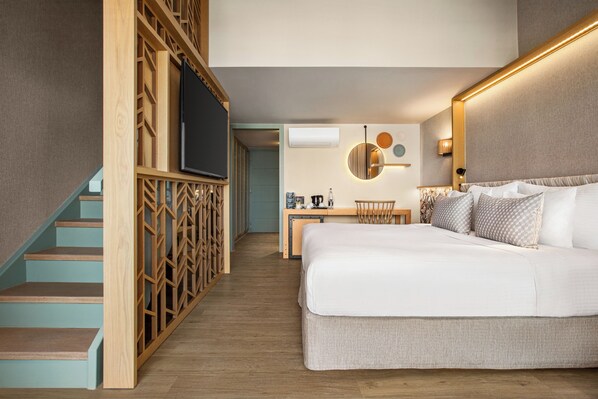 2-Level Bungalow Private Pool | Sengetøy i egyptisk bomull og sengetøy av topp kvalitet