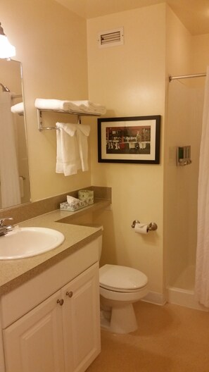 Studio, 1 Queen Bed, Non Smoking | Bathroom | Shower, towels - Washington Plaza Apartments (Portland)