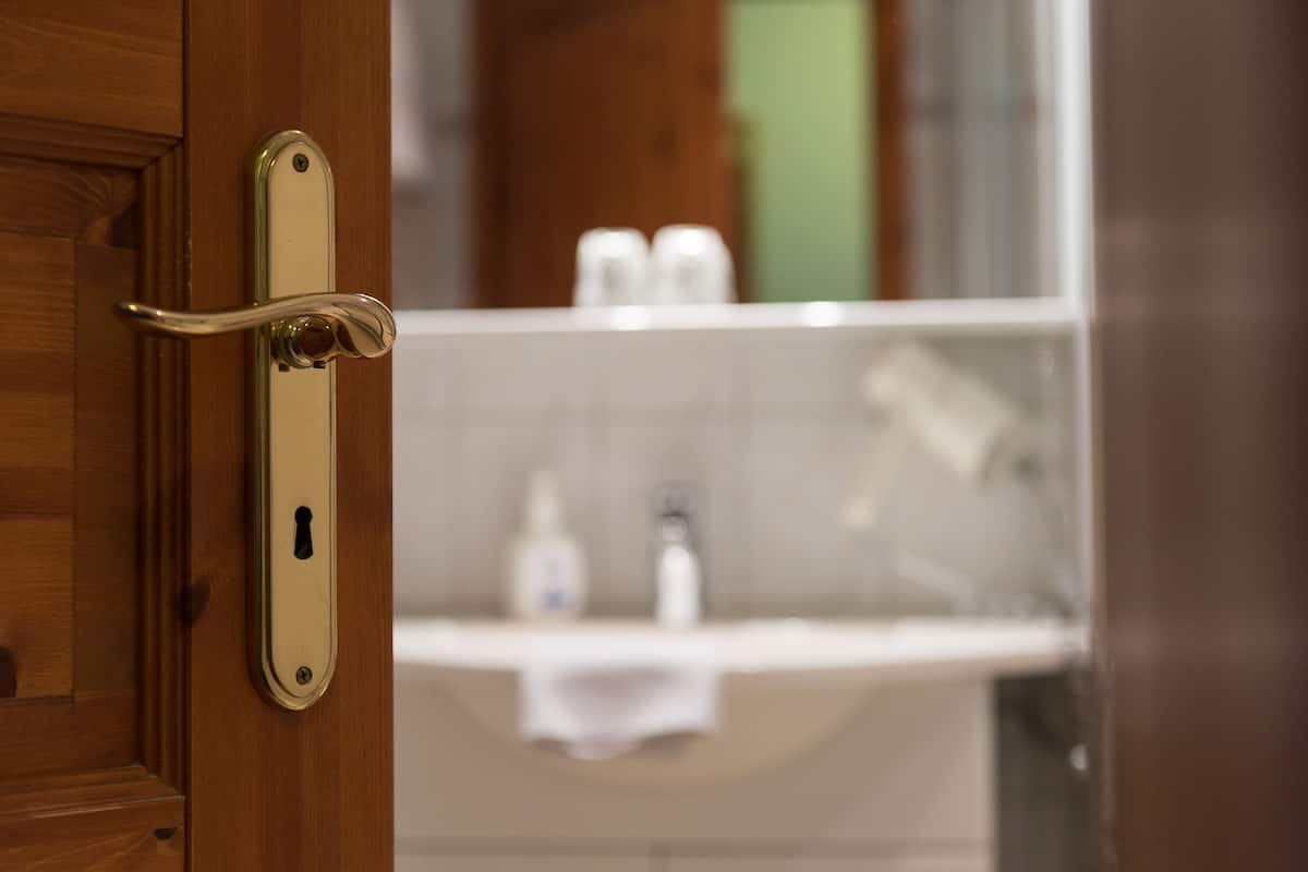 business single room | bathroom | shower, free toiletries, hair dryer, towels