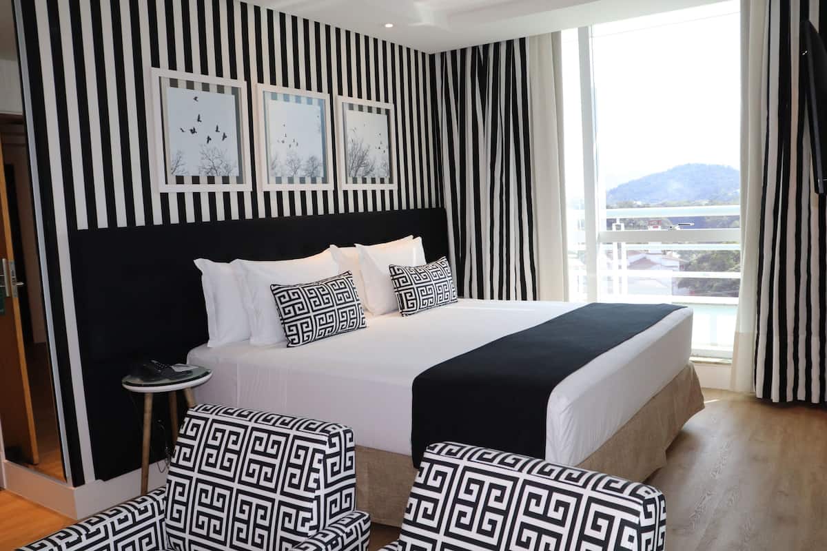 suite panoramica com banheira de hidromassagem | 1 bedroom, minibar, individually decorated, desk