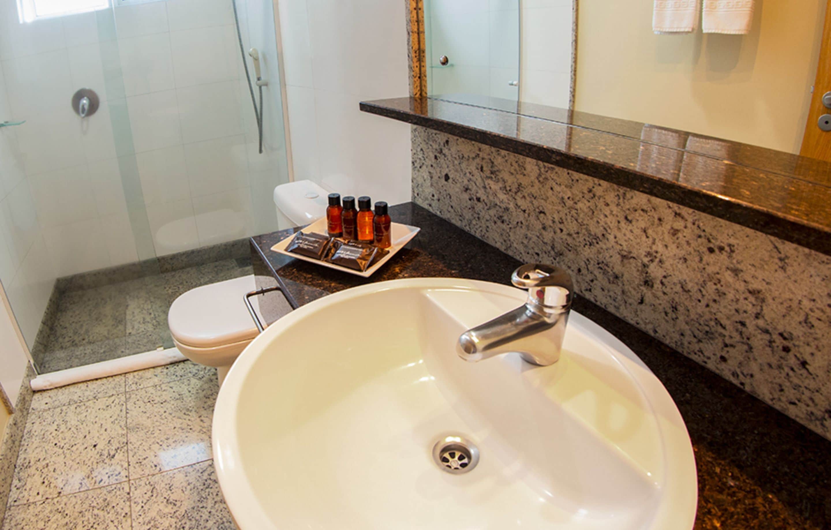 free toiletries, hair dryer, towels