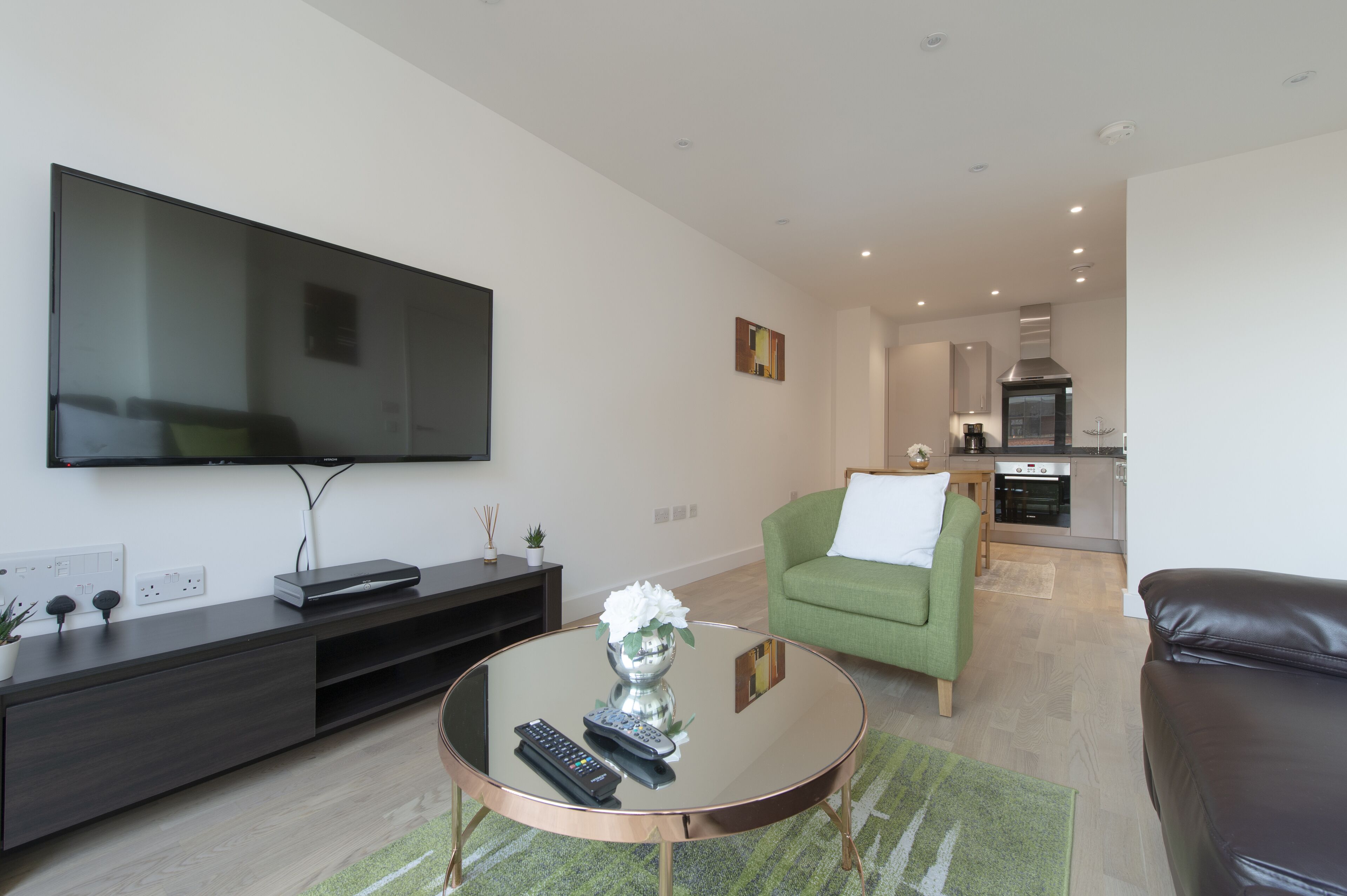 Basic Apartment, 2 Bedrooms | Living area | Flat-screen TV