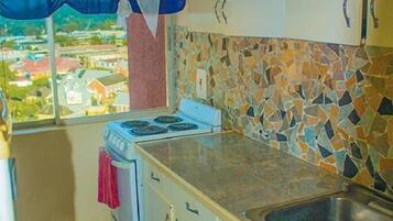 Apartment | Private kitchen | Fridge, stovetop, cookware/dishes/utensils