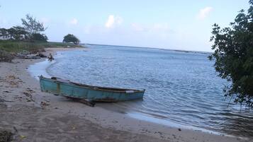 Enjoy serene beachfront views with a tranquil atmosphere and access to the calm waters.