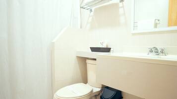 Bathtub, free toiletries, hair dryer, towels