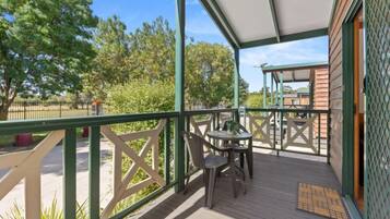 Standard Two Bedroom Family Cabin, sleeps 5 | Terrace/patio