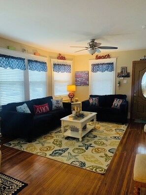 TV, DVD player, books