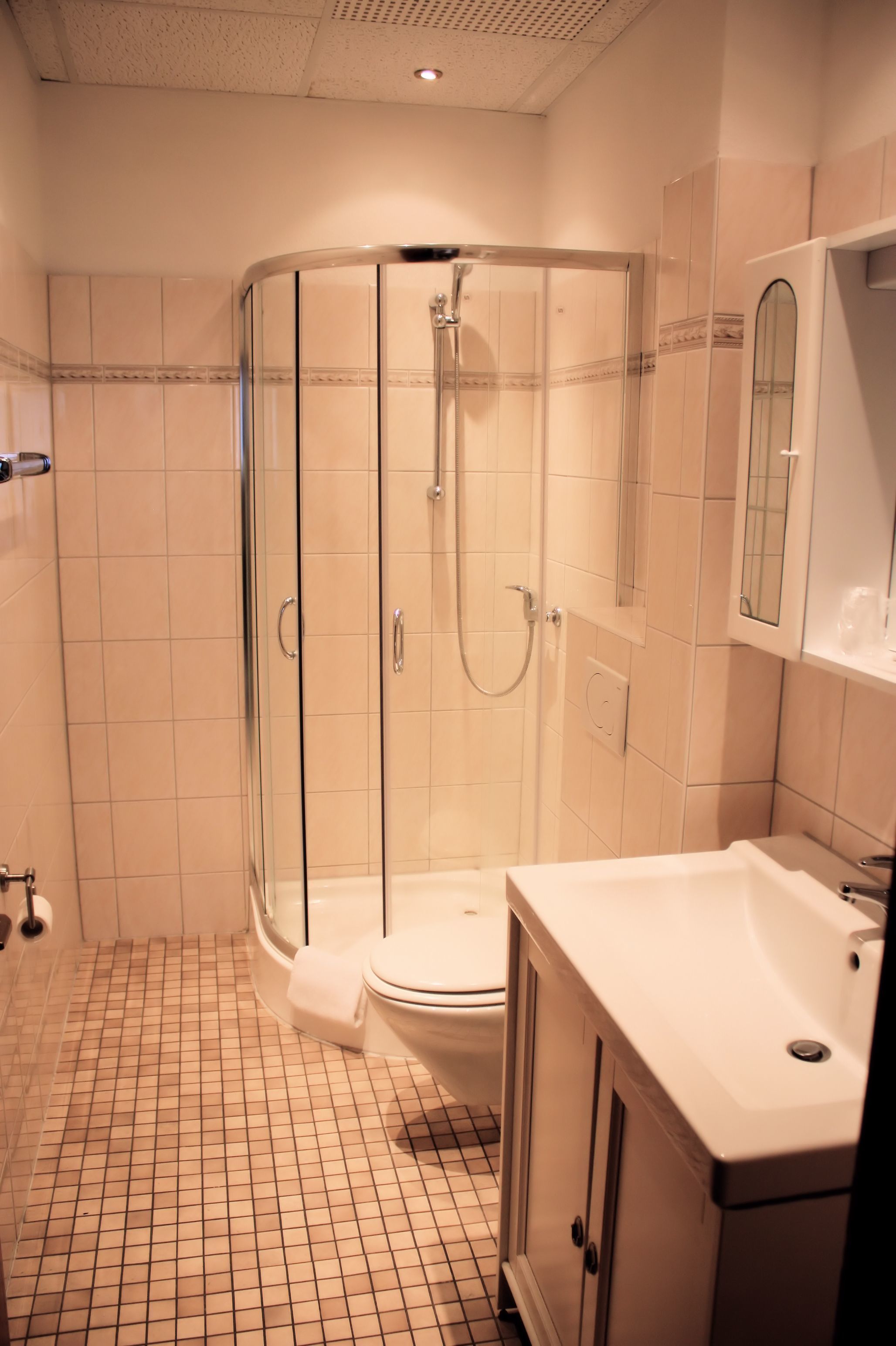 free toiletries, hair dryer, towels