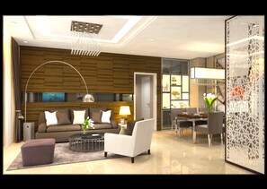 Classic-Apartment, 3 Schlafzimmer ( 6 ) | Wohnzimmer | LCD-Fernseher