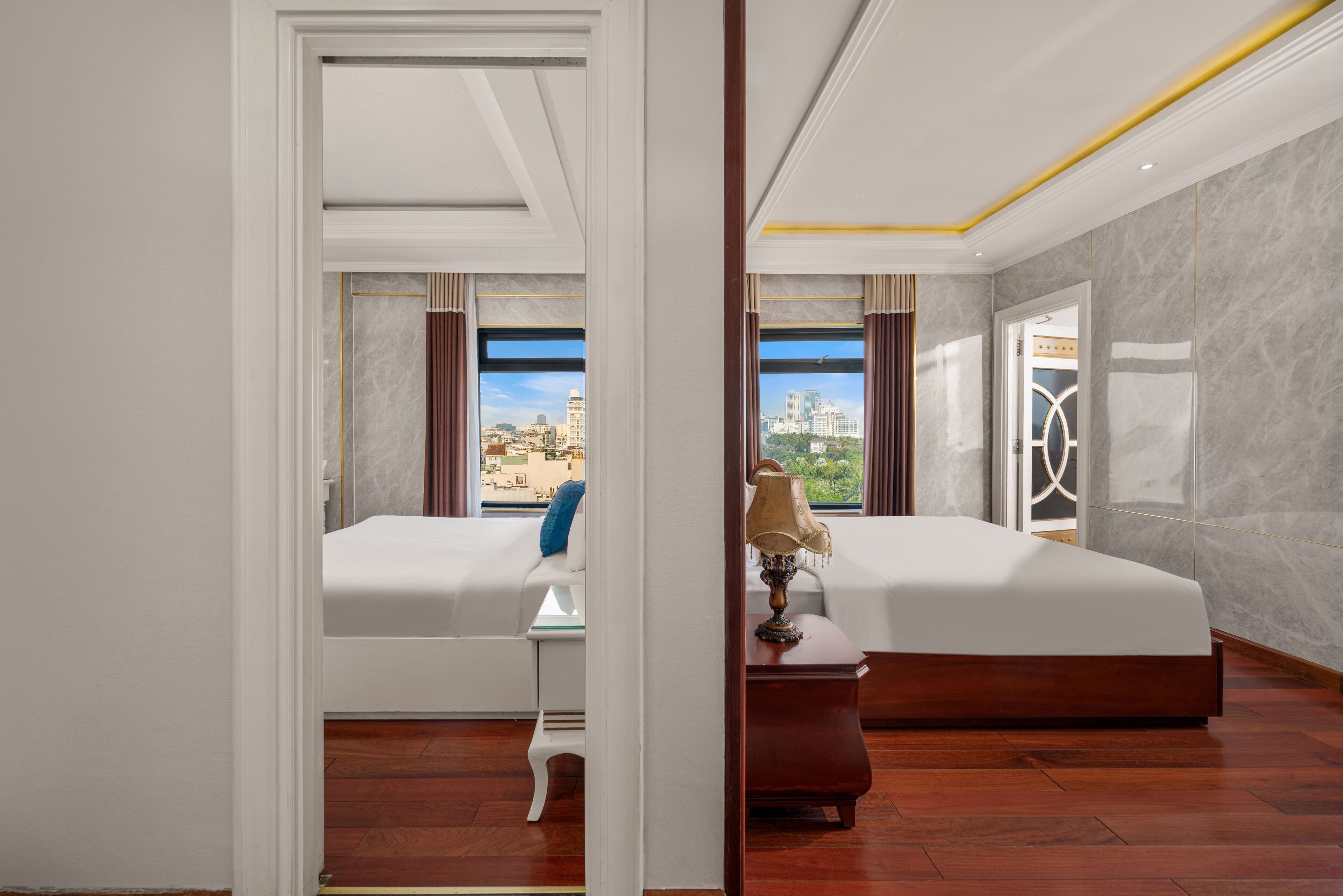 Hugo Boss Two Bedroom Apartment | 3 室のベッドルーム、デスク、遮光カーテン、アイロン / アイロン台