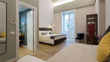 Family Triple Room, Non Smoking, Balcony | Egyptian cotton sheets, premium bedding, down comforters, pillowtop beds