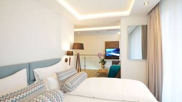 Dupleks Deluks, pemandangan pantai | Brankas, meja kerja, kedap suara, dan Wi-Fi gratis