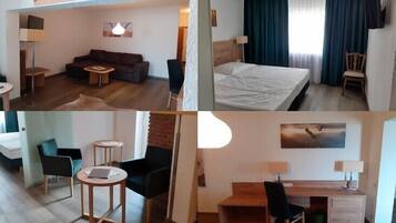 Suite Confort | 1 chambre, coffres-forts dans les chambres, bureau, Wi-Fi gratuit