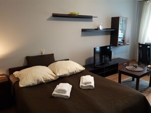 经济公寓, 1 间卧室 (Boleslawa Krzywoustego 21 Street) | 客厅 | 平板电视