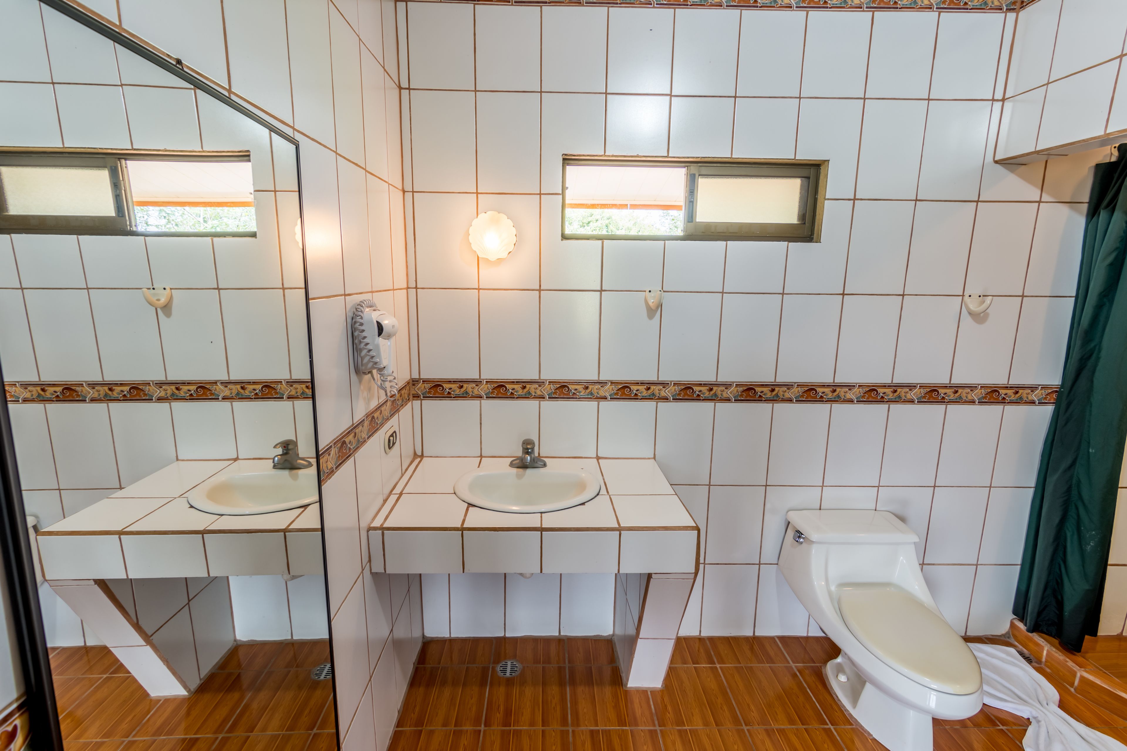 junior suite, 2 queen beds | bathroom | shower, hair dryer, towels