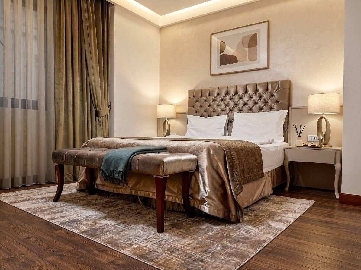 Ropa de cama de alta calidad, colchones con acolchado adicional, minibar