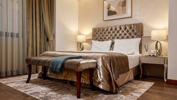 Ropa de cama de alta calidad, colchones con acolchado adicional, minibar