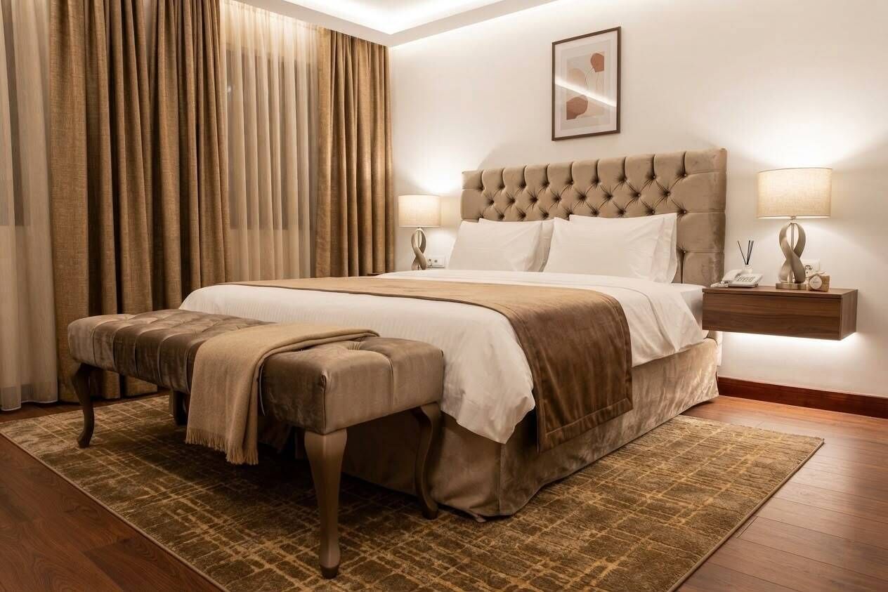 Ropa de cama de alta calidad, colchones con acolchado adicional, minibar