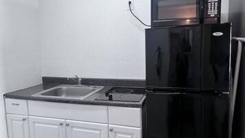 Mini-fridge, microwave