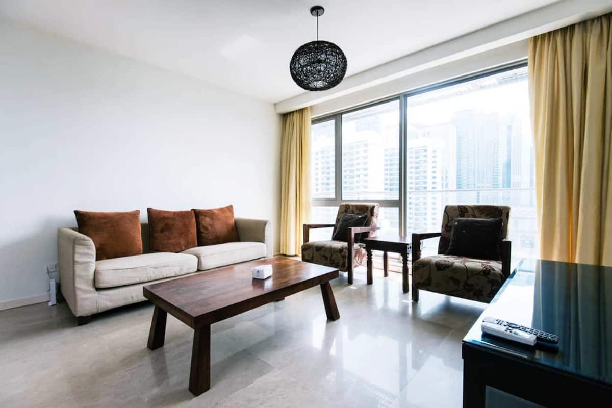 Family Apartment, 2 Bedrooms, Pool Access, City View | 2 bedrooms, in-room safe, desk, iron/ironing board