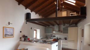 Duplex, 2 Bedrooms | Living area | Flat-screen TV, fireplace - Casa del Gelsomino (Stresa)