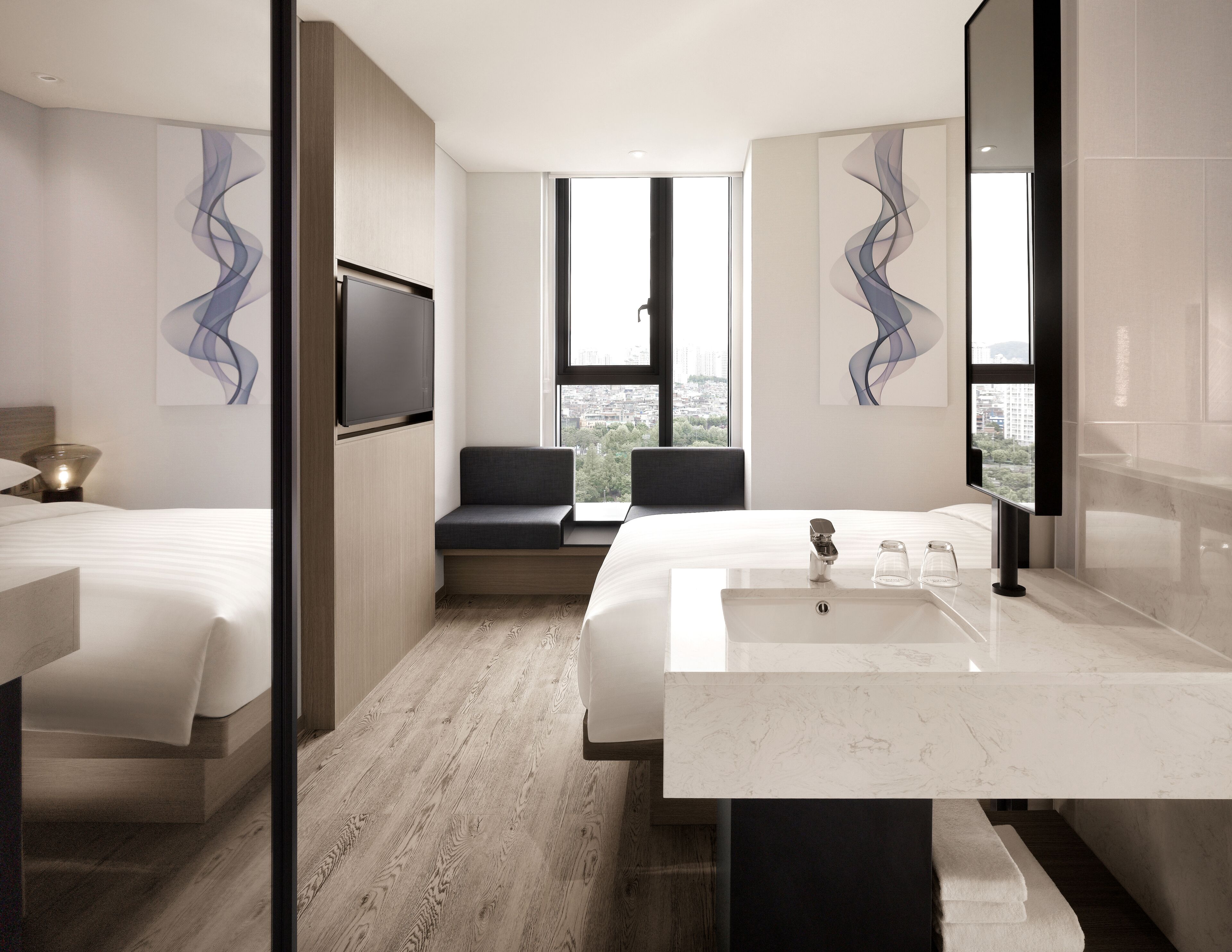 shower, hydromassage showerhead, hair dryer, bathrobes