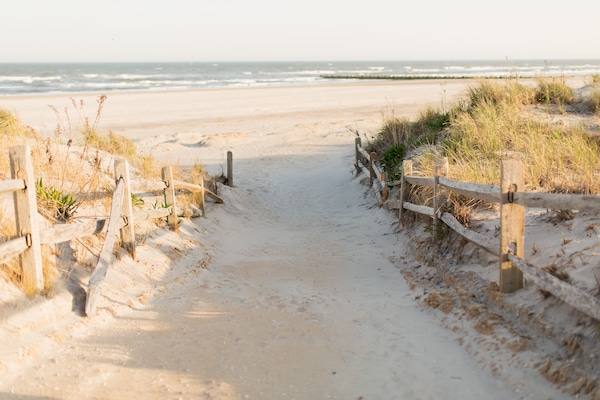 Beach nearby, sun loungers, beach umbrellas