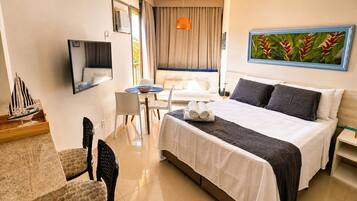 Basic Apartment | Premium bedding, desk, blackout curtains, iron/ironing board