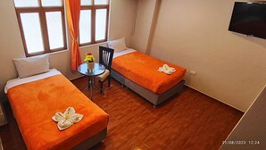 Double room, 2 beds | Down duvets, memory-foam beds, desk, laptop workspace