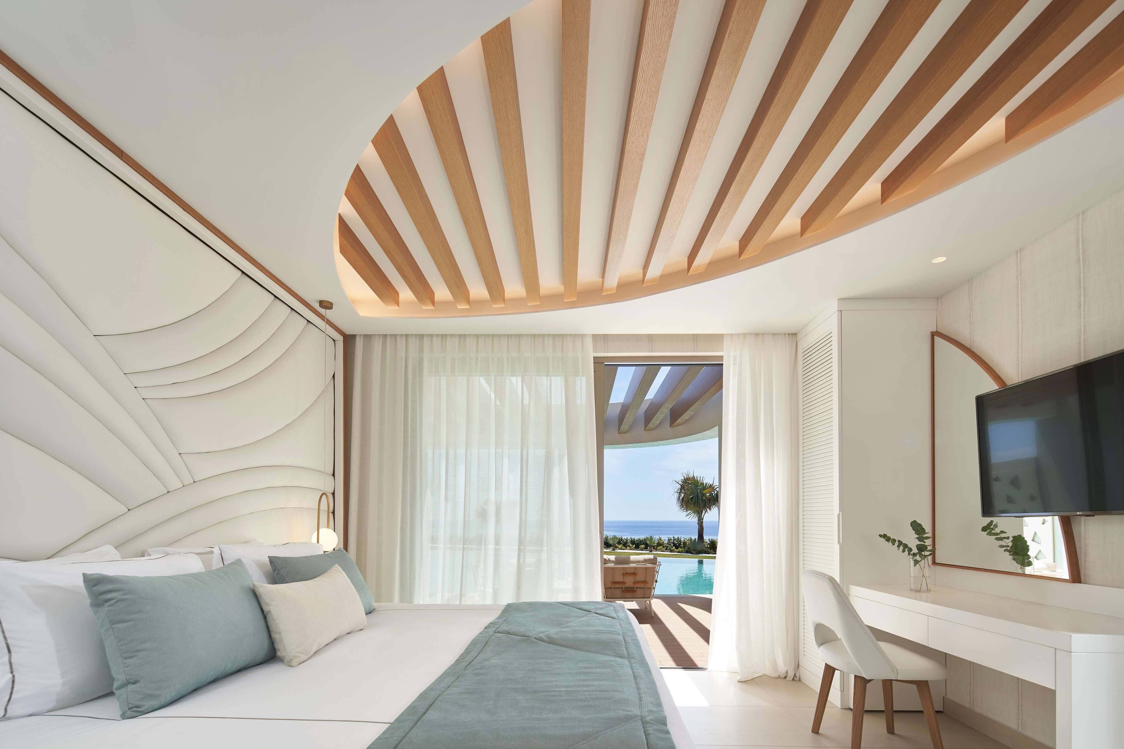 Suite, Private Pool, Sea View | Premium bedding, free minibar, in-room safe, desk