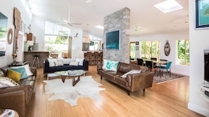 Smart TV, DVD player, books, video library