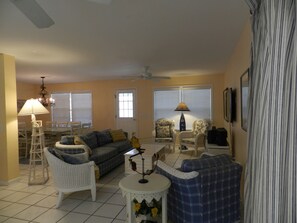 TV, DVD player, books
