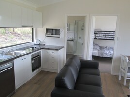 Televisión de pantalla plana, chimenea, reproductor de DVD