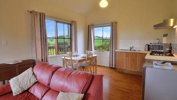 Een televisie, een dvd-speler en een filmbibliotheek