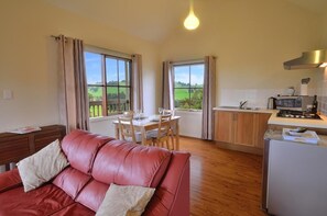 TV, DVD player, video library