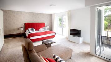 Apartamento conforto, sacada | 1 quarto, frigobar, cofres nos quartos, escrivaninha