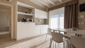 Superior Apartment, 1 Bedroom | Private kitchen | Espresso maker, coffee/tea maker