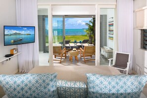 Deluxe Apartment, 4 Bedrooms | Living room | Flat-screen TV, iPod dock - Beach and Pool Poste Lafayette (Poste Lafayette)