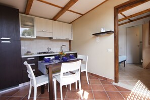 舒适开间, 1 间卧室, 简易厨房 | 私人简易厨房 | 大冰箱、烤箱、炉灶、茶具/咖啡用具