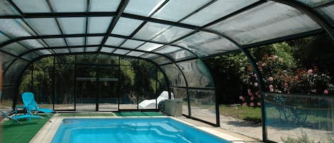 Indoor pool, seasonal outdoor pool, pool umbrellas, sun loungers