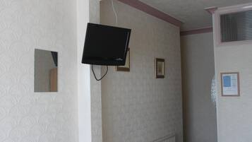 Individually decorated, individually furnished, desk, iron/ironing board