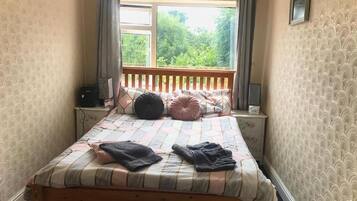 Individually decorated, individually furnished, desk, iron/ironing board